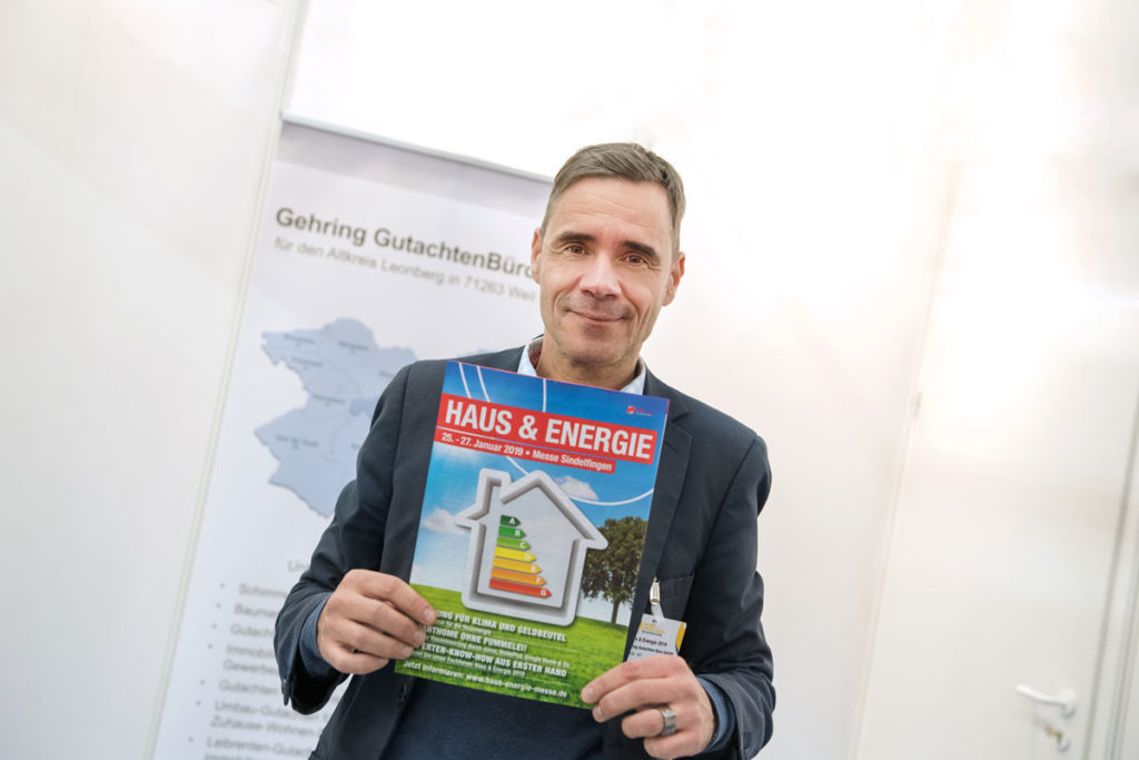 Öffentlichkeitsarbeit: Die Firma Gehring® GutachtenBüro GmbH bei der Haus & Energie Messe 2019 in Sindelfingen, Baden-Württemberg